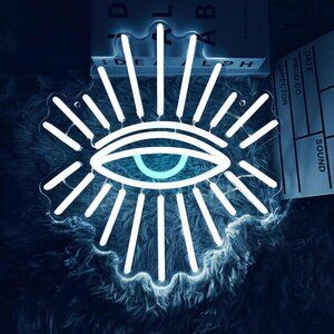 Blue White Evil Eye Greek Spiritual Neon Light LED Cute Wall Decor Dorm Bedroom
